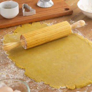 Con lăn bột làm bánh bằng gỗ có trục xoay | Rolling Pin | The Fish Design (đồ làm bánh, con lăn nhào bột,..)