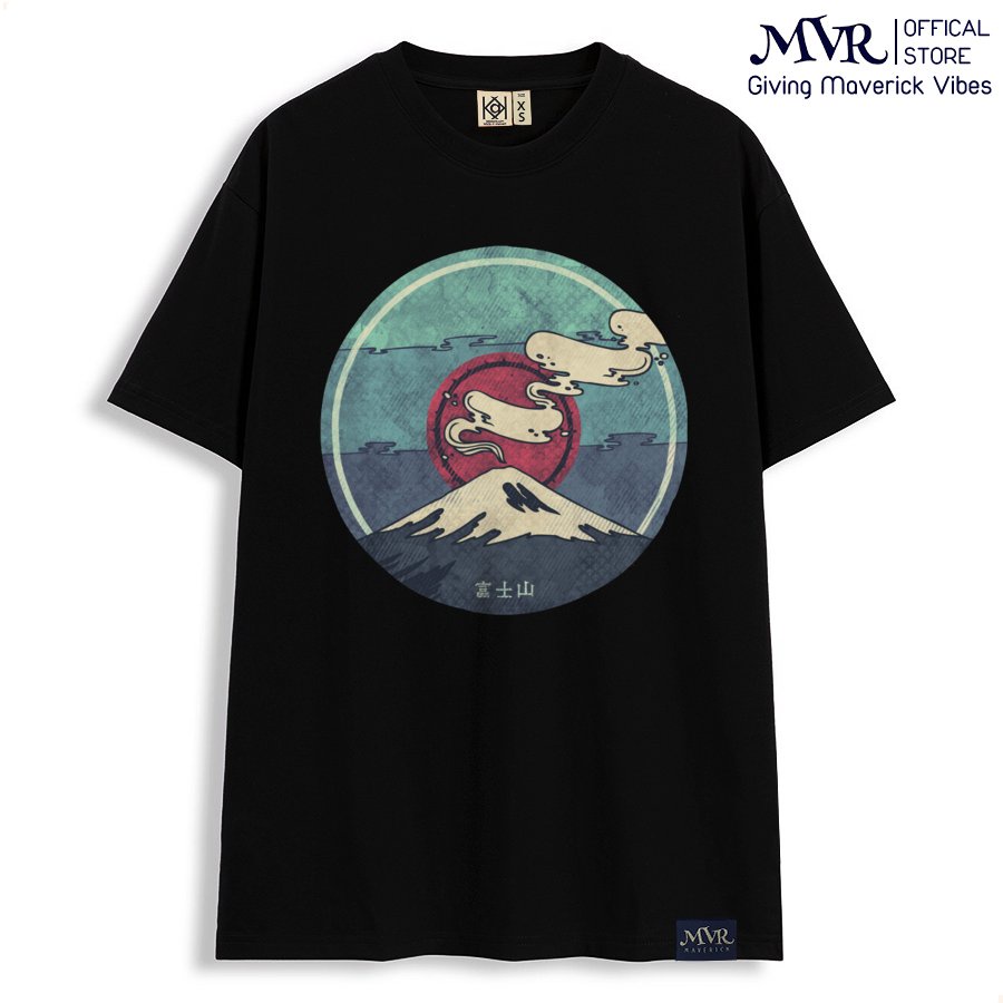 Áo thun form rộng phông cotton unisex nữ nam núi Nhật Bản mặt trời mọc MVR KK3985