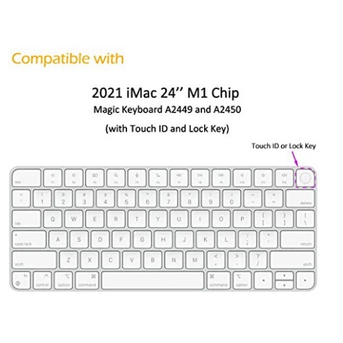 Bàn Phím Silicone Cho 2021 New iMac 24'' M1 Magic Chip Magic 2 Với ID Hoặc Key A2449 A2450