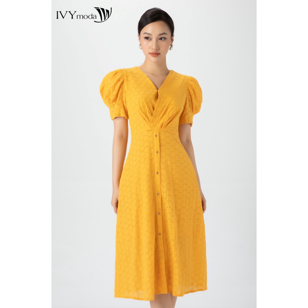 Đầm thô chữ A 2 lớp IVY moda MS 48M6520