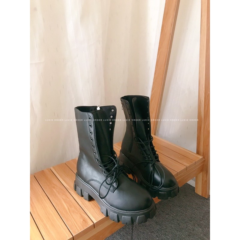 (SẴN TRẮNG 39, ĐEN 38) Boot chiến binh da mềm lửng (Ảnh thật) | BigBuy360 - bigbuy360.vn