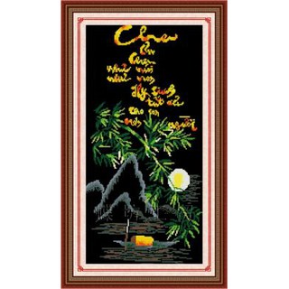 Tranh Thêu Chữ Thập 3D Ơn Cha Như Núi Như Non. Hy Sinh Tất Cả Cho Con Nên Người 222486 (KHÁCH TỰ THÊU) KT:33X58CM