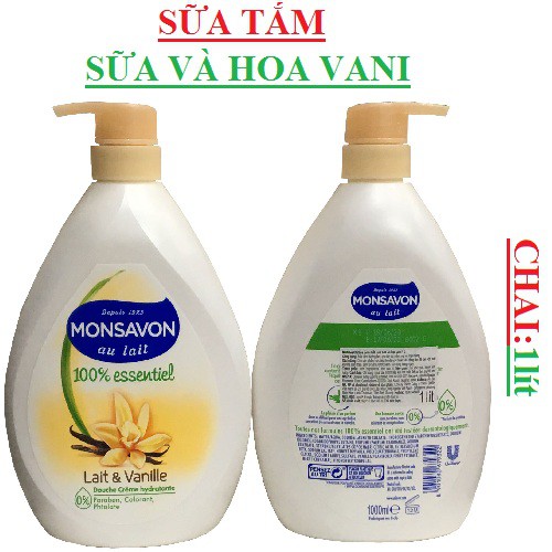 Sữa tắm Monsavon chiết xuất sữa và hoa vani 1000ml