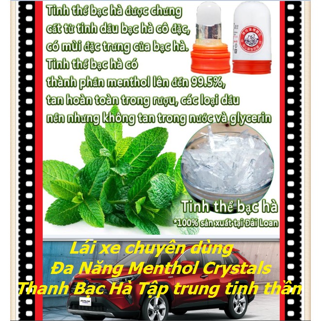 bạc hà huyên dùng giảm Đau đầu,Lái xec chuyên dùngThanh bạc hà Đa Năng Menthol Crystals,hà tập trung tinh thần