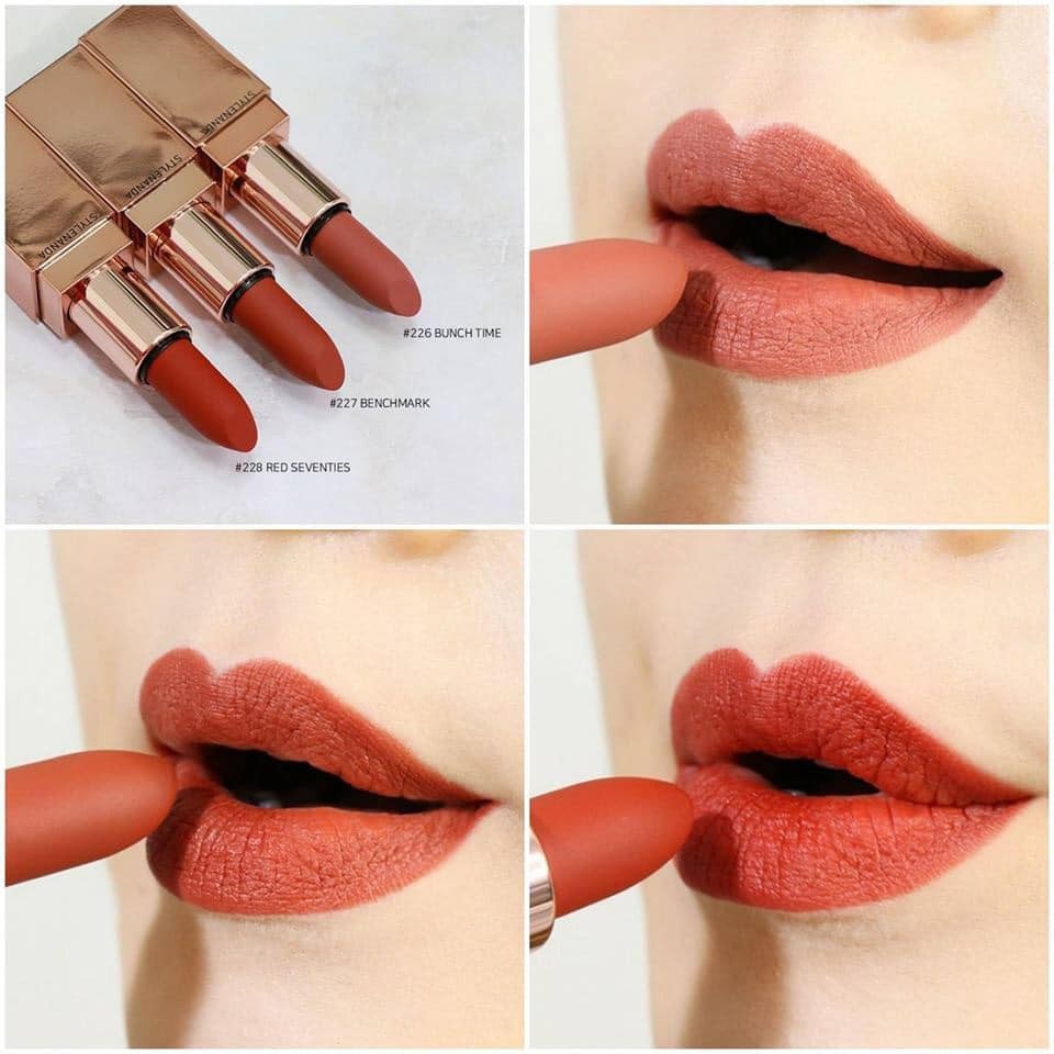 Son 3CE Matte Lip Color Vỏ Vàng 227 / 228 / 226 Chính Hãng Hàn Quốc