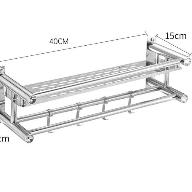 Kệ Inox Treo Tường Đựng Gia Vị 0 Ngăn Tiện Dụng Cho Nhà Bếp / Phòng Tắm