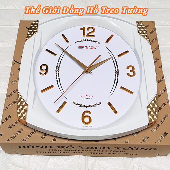 Đồng Hồ Treo Tường KIM TRÔI SYH Hình Oval Cách Điệu – Máy SKM Japan - Thiết Kế 2 Lớp Viền – Bảo Hành 1 Năm – Tặng Pin Ma