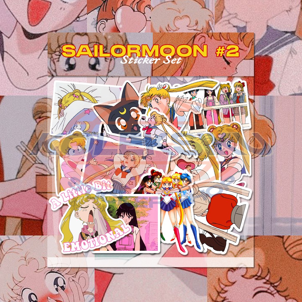 Sailor Moon Set 2 Sticker Hình Thủy Thủ Mặt Trăng Xinh Xắn