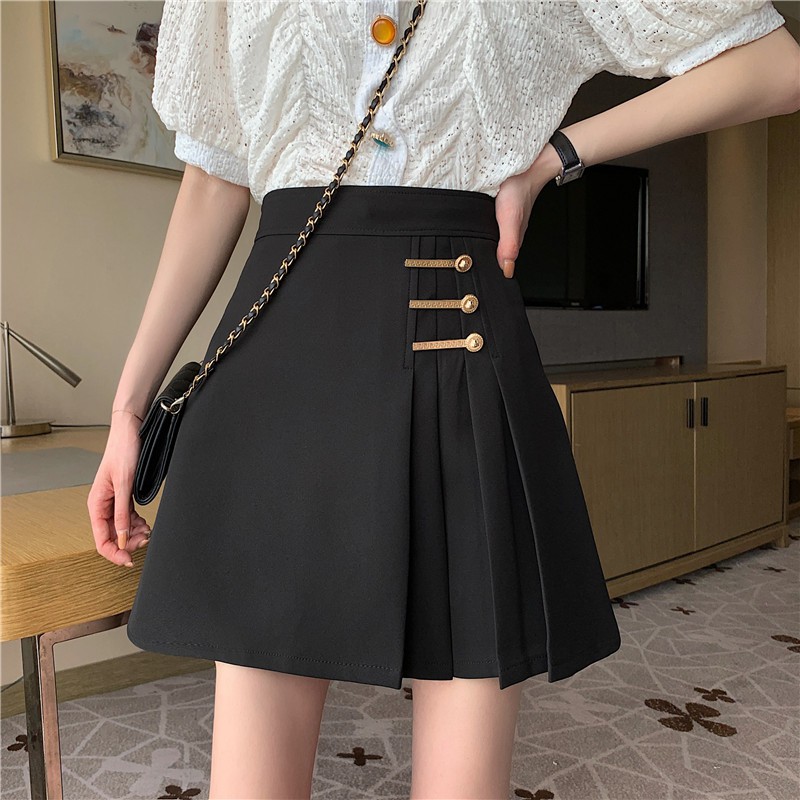 [Mã WASKT304 giảm 15% tối đa 30K đơn 99K] LEEVA - Chân váy xếp ly phối nút cá tính CV010 | BigBuy360 - bigbuy360.vn