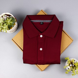 ÁO POLO TRƠN CAO CẤP MÀU ĐỎ MẬN, MIỄN PHÍ IN TÊN NGỰC ÁO (ẢNH THẬT)