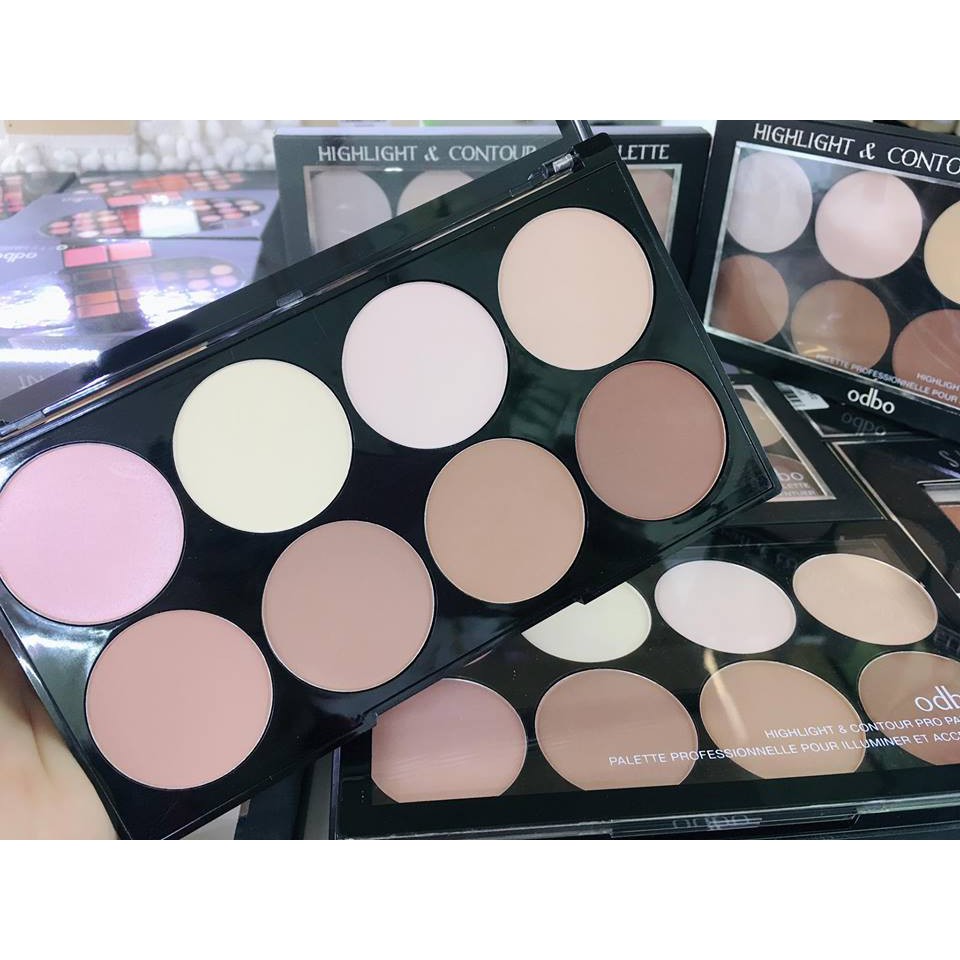 Phấn tạo khối 8 màu ODBO Highlight và Contour Pro Palette - phấn tạo khối 8ô. | BigBuy360 - bigbuy360.vn