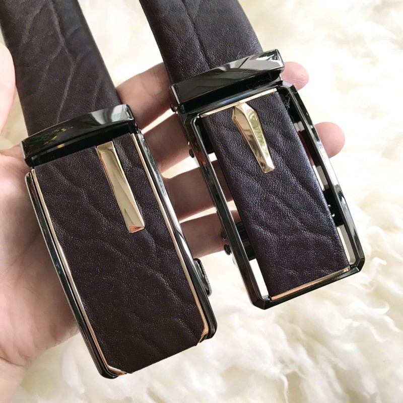 Thắt lưng da bò in vân da voi TL111 TEFOSS Nâu và Đen cao cấp (1 cái )