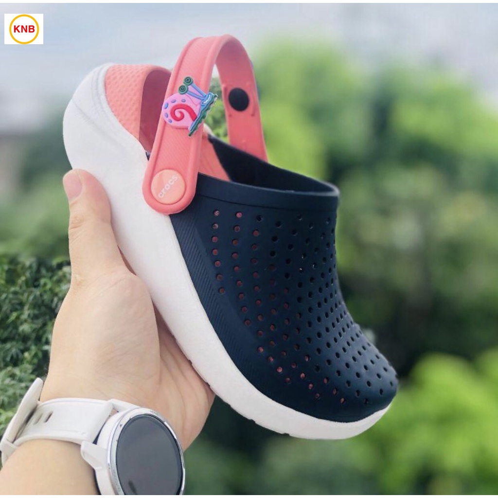 Dép Sục Cross Literide Trẻ Em Màu Xanh Than Siêu Êm Chân -4 Jibbit+ FREESHIP- Chống Trơn Trượt Bảo Vệ Ngón Chân Cho Bé