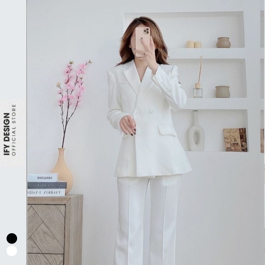 Áo vest nữ trắng dáng ôm chiết eo IFY Design FS98A
