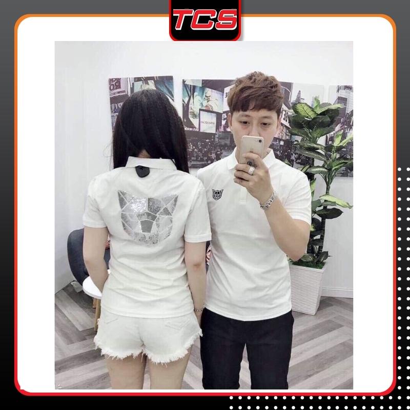Áo thun nam nữ,áo phông nam hàn quốc cao cấp ngắn tay,có cổ chất cotton mềm mát mịn TCS 2 màu đen trắng