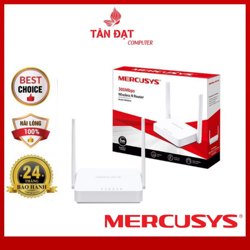 Bộ phát WiFi 2 Râu Mercusys MW301R chuẩn N tốc độ 300Mbps - Chính hãng - Hàng Mới Năm 2021