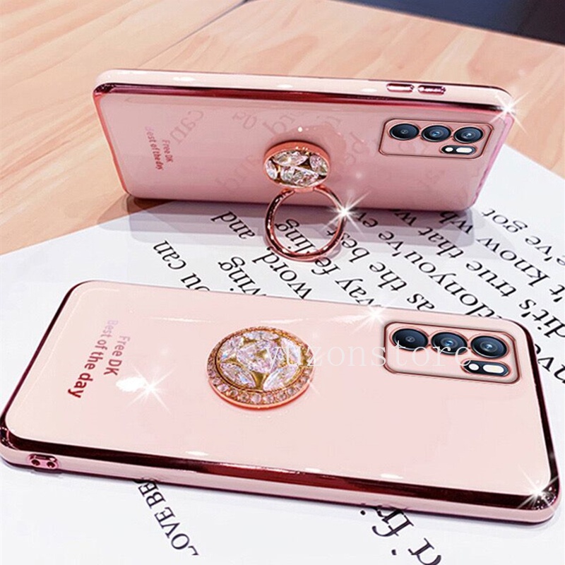 Ốp Điện Thoại Mềm Đính Đá Có Giá Đỡ Cho OPPO Reno6 Reno6 Z 5G Reno6 Pro 5G 2021 OPPO Reno6 5G