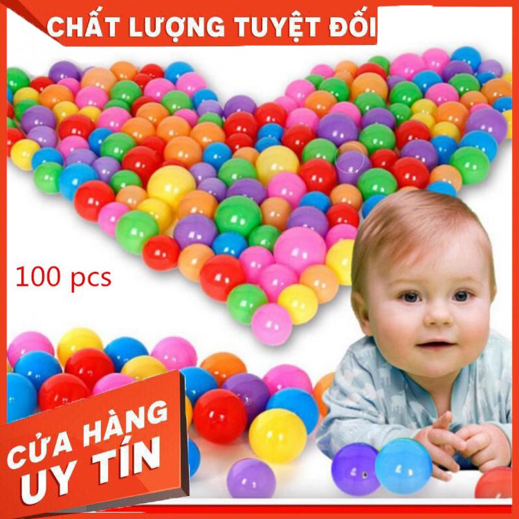 [HOT] 100 BÓNG NHỰA MỀM CHO BÉ (HÀNG CHUẨN GIÁ ĐẸP)