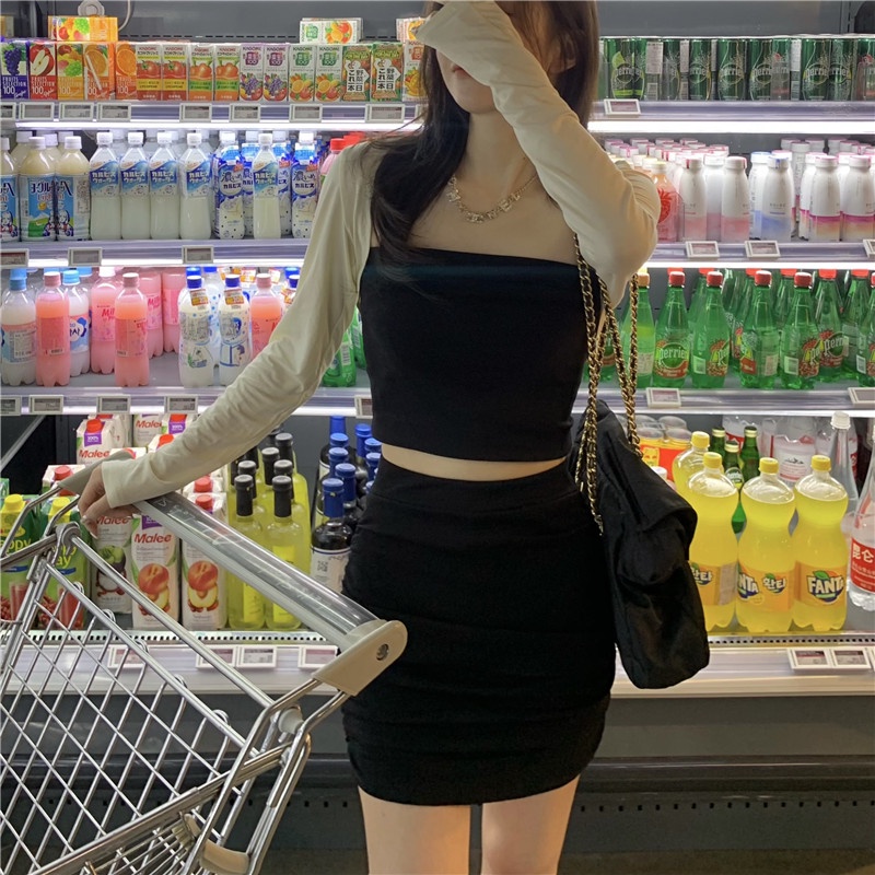 COZOK Set áo khoác cardigan dệt kim + áo sát nách thời trang nữ tính