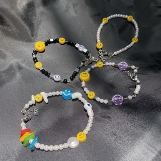 vòng tay mùa hè / mặt cười . smile Face x pearl x Steel 1802 / 1803 /1804 / 1805