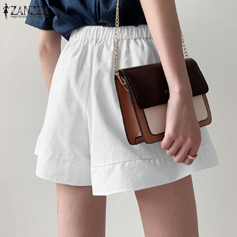 Quần short ZANZEA lưng thun ống rộng thời trang cho nữ