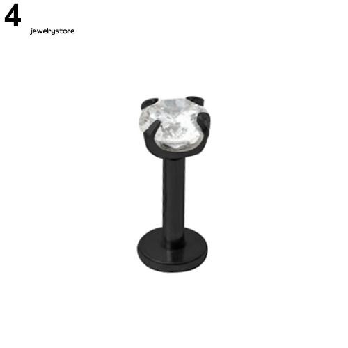 Khuyên sụn tai hình khối inox đính đá Cubic Zirconia thời trang cho nữ