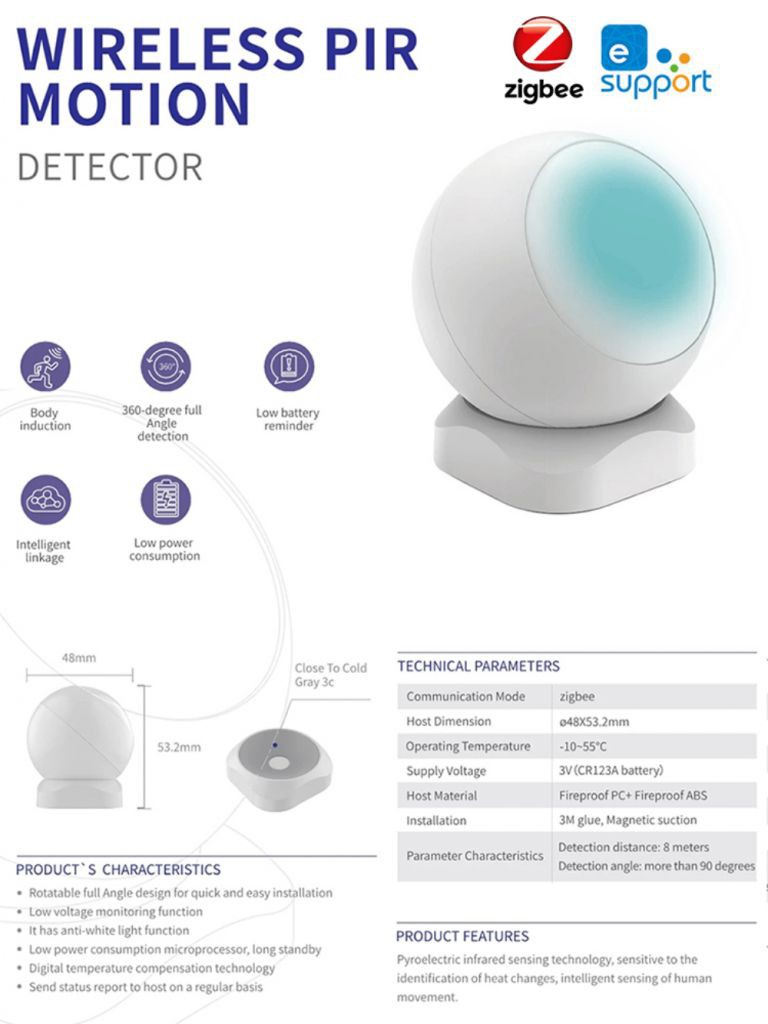 Bộ Cảm Biến Chuyển Động Hồng Ngoại Thông Minh Ewelink Zigbee