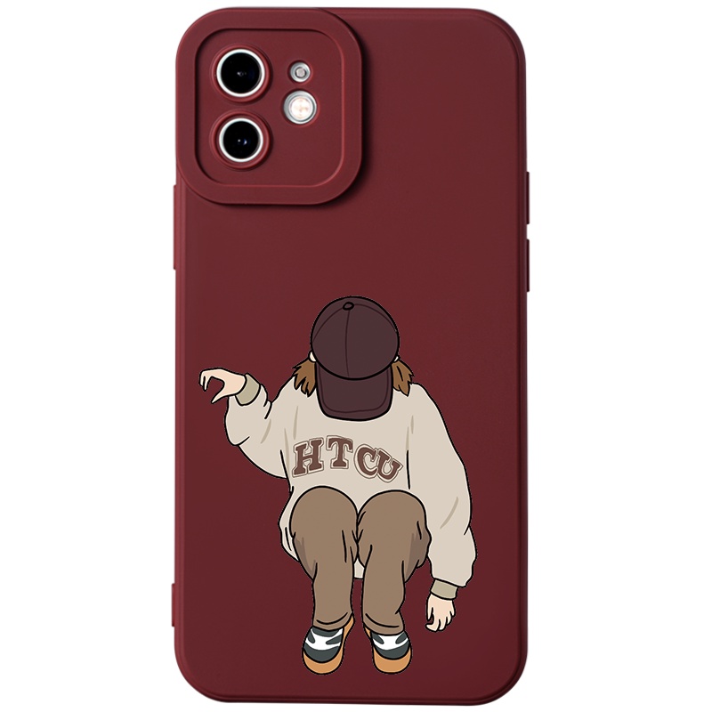 Ốp lưng JURSUE hoạt hình cặp đôi dễ thương đẹp cho iPhone 13 12 11 Pro Max SE 2020 X XR XS 8 7 ip 6S 6 Plus kute Y1883