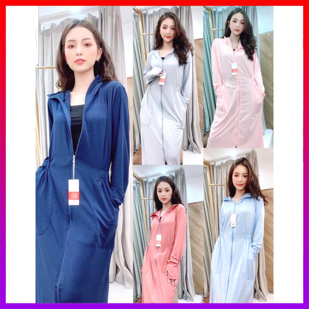 Áo choàng nắng dài vải kim cương thông hơi siêu mát | BigBuy360 - bigbuy360.vn