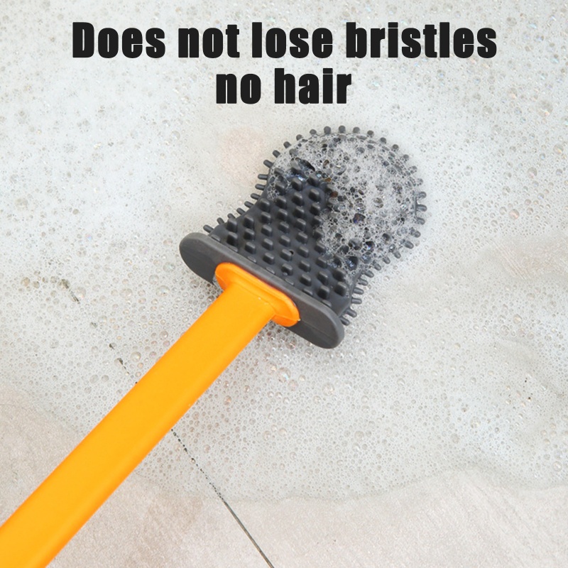 Kiss Bộ Cọ Vệ Sinh Toilet Đầu Silicon Gắn Tường Mở Tự Động Không Chết