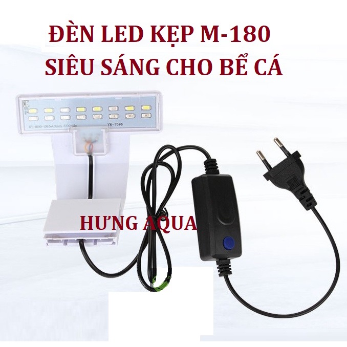 Đèn led bể cá, đèn led kẹp bể cá mini Vipsun M-180 siêu sáng, thiết kế đẹp cho bể dưới 30cm (chính hãng)