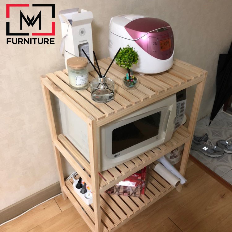 Kệ gỗ lò vi sóng đa năng 3 tầng nhiều màu thương hiệu MW FURNITURE - Nội thất căn hộ