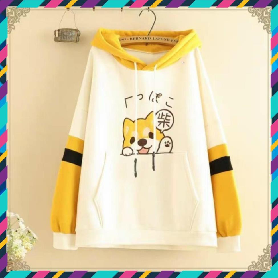[TẶNG KÈM NÓN] - ❤️Áo khoác nỉ hoodie ❤️ Chó Shiba kute unisex cho nam và nữ, có nón, chất liệu nỉ trần bông dày | BigBuy360 - bigbuy360.vn