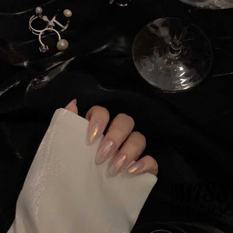 ❤Bộ 24 Móng Tay Giả Đính Ngọc Trai Màu Sắc Cá Tính