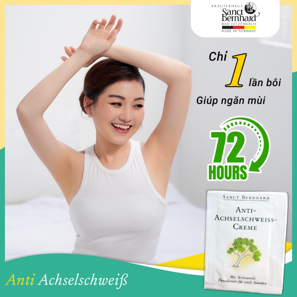 Kem khử mùi hôi nách Sanct Bernhard (3ml) tinh chất tràm trà