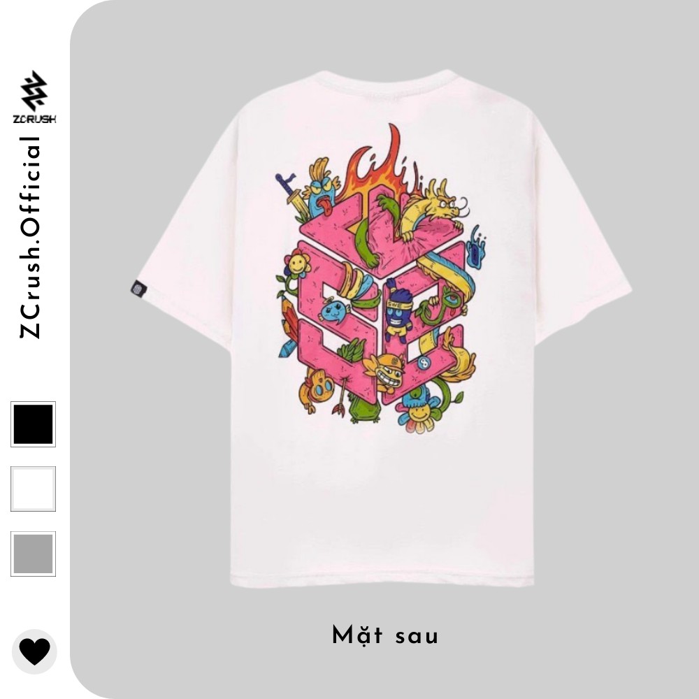 Áo Thun Nam Nữ [ZCrush] Áo Phông Tay Lỡ Tee Basic Thun Form Rộng Unisex  Streetwear Oversize Cổ Tròn