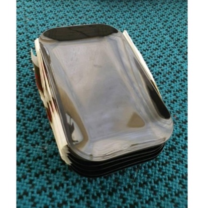 Khay đựng khăn lạnh hình chữ nhật nhựa Melamine màu đen/trắng/nâu