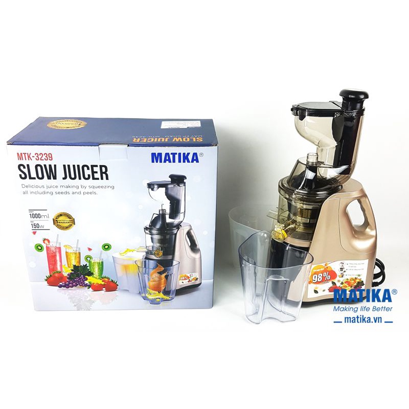 Nạp, soắn, lưới, cốc 2 vòi Matika MTK-3239 - Phụ kiện chính hãng máy ép hoa quả chậm
