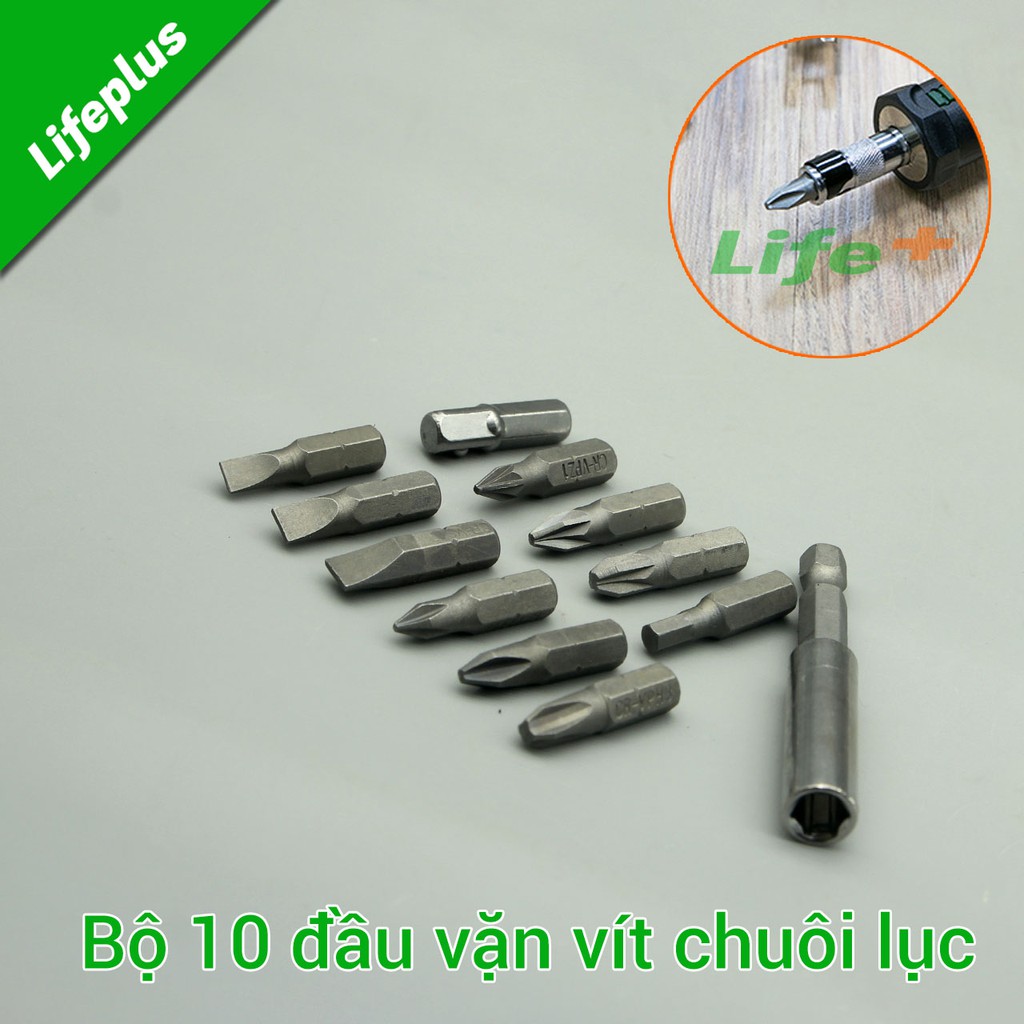 Bộ 12 đầu vặn vít chuôi lục