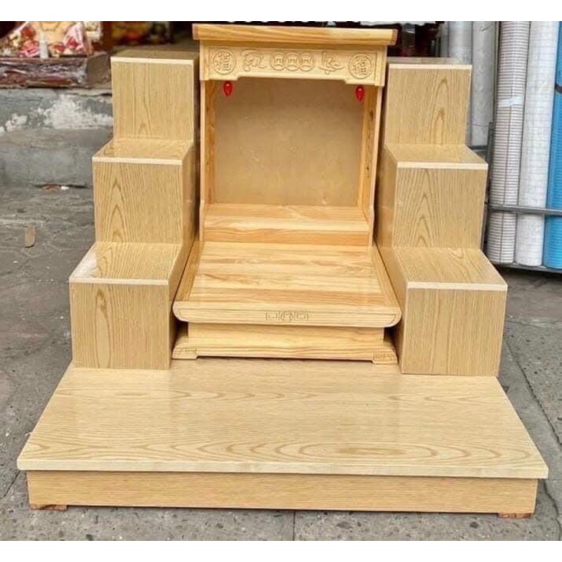 Bục tam cấp ban thần tài, kệ tam cấp dặt 2 bên ban thần tài