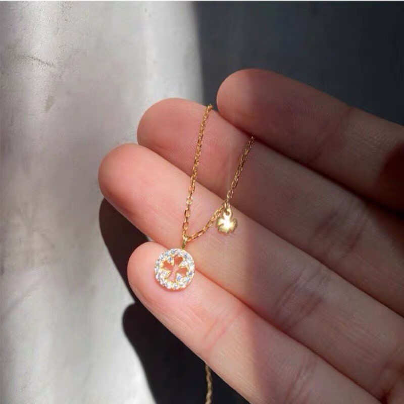 dây chuyền,lắc tay cỏ 4 lá đính đá 2  màu