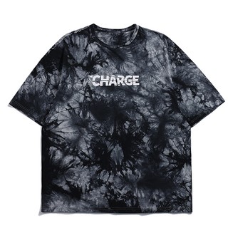 Áo phông thun nam nữ 12.destiny sử dụng công nghệ tie dye hình in charge form rộng unisex vải cotton premium màu đen