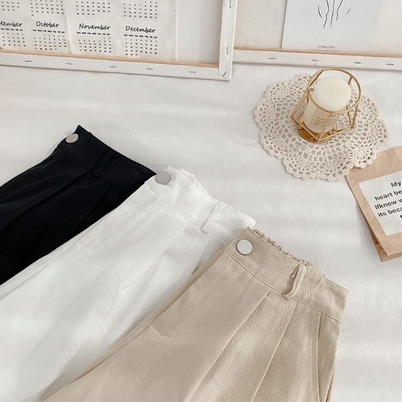 Quần short nữ đùi chất vải đũi mặc nhà thể thao lưng cao đi chơi bigsize ống rộng đẹp cạp cao ulzzang QD02 ESHOP