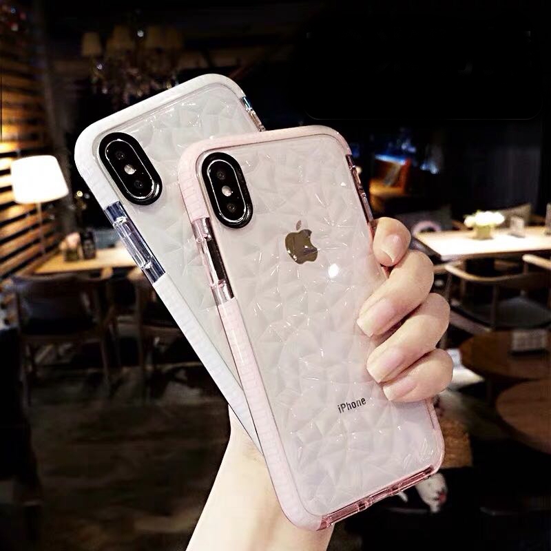 Ốp điện thoại TPU mềm siêu mỏng kết cấu kim cương cho Iphone 6s 7 8 Plus X XR XS Max | BigBuy360 - bigbuy360.vn