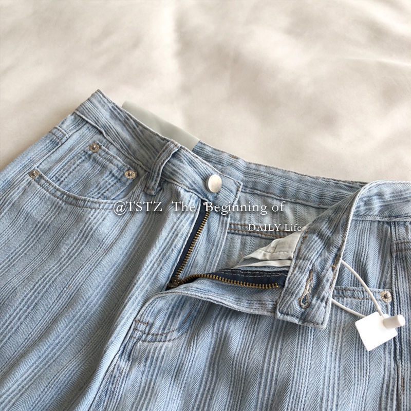Quần Jean Nữ Ống Đứng Màu Tối Tôn Dáng Phong Cách Retro