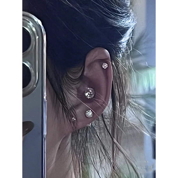 Bông Tai Mạ Bạc 925 Đính Đá Zircon Tinh Tế Thời Trang Cho Nữ