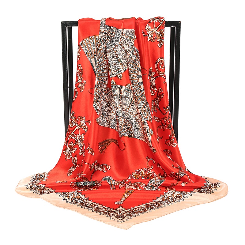 Khăn Choàng Vuông 90cm Vải Satin Thời Trang Cho Nữ WJ1001-39