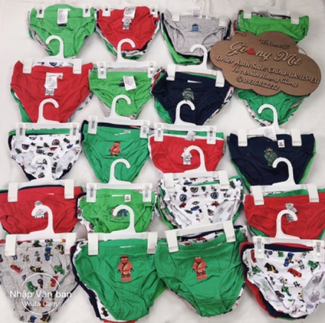 Set 7 quần chip HM Bé trai size 2/4y -8/10y
