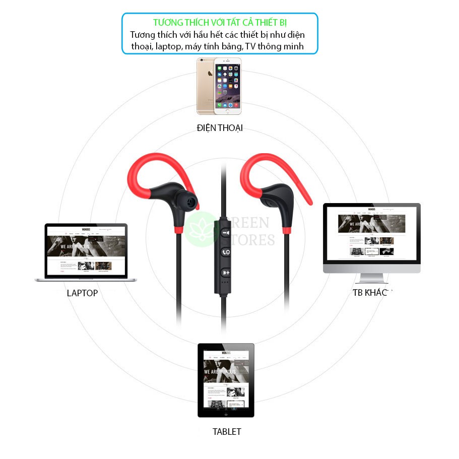Tai nghe Bluetooth S9A thể thao chống nước cao cấp | BigBuy360 - bigbuy360.vn