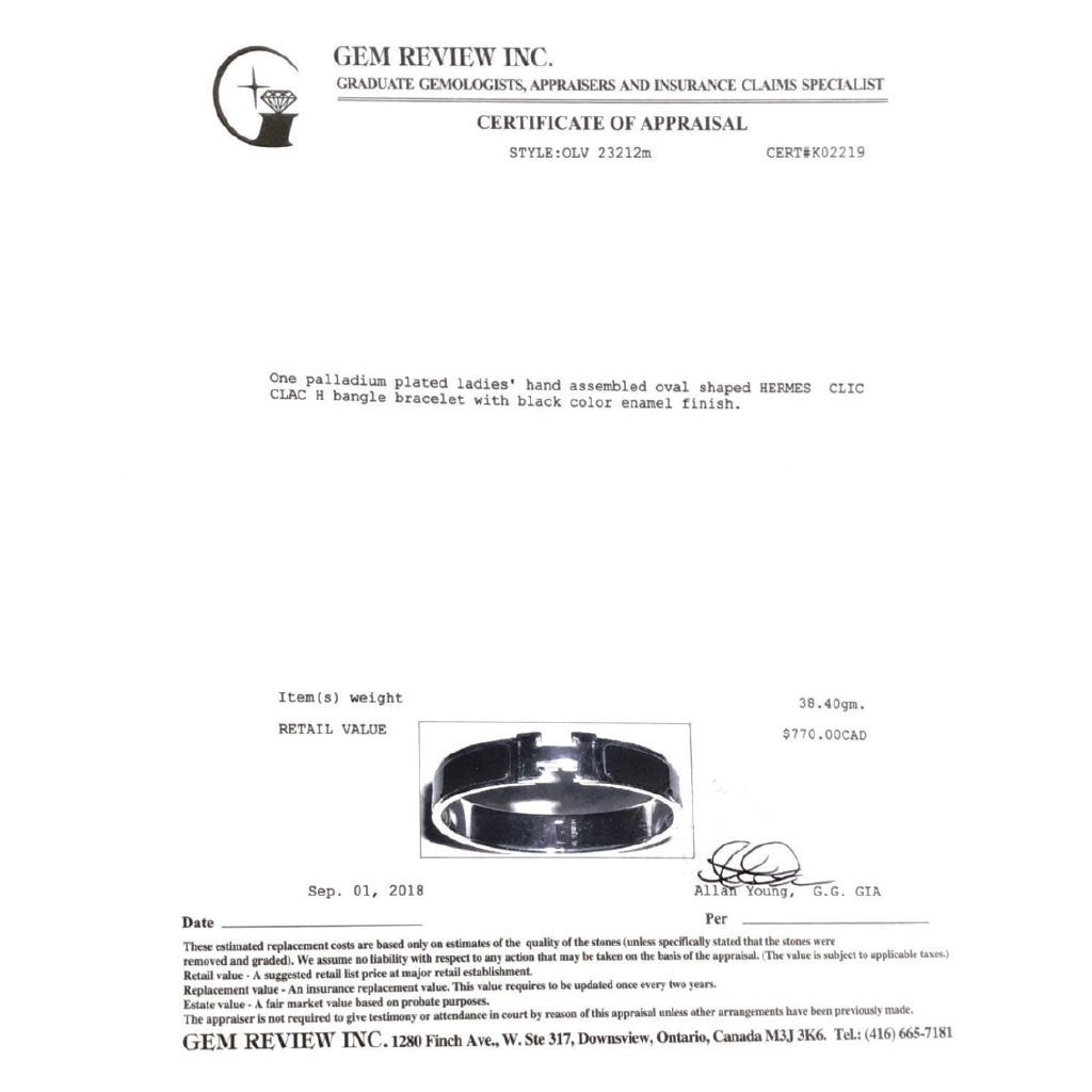 Hộp Đựng Vòng Tay / Nhẫn Auth Herm S PM H Clic Clac Tráng Men Màu Bạc Có Thể Chọn Lựa